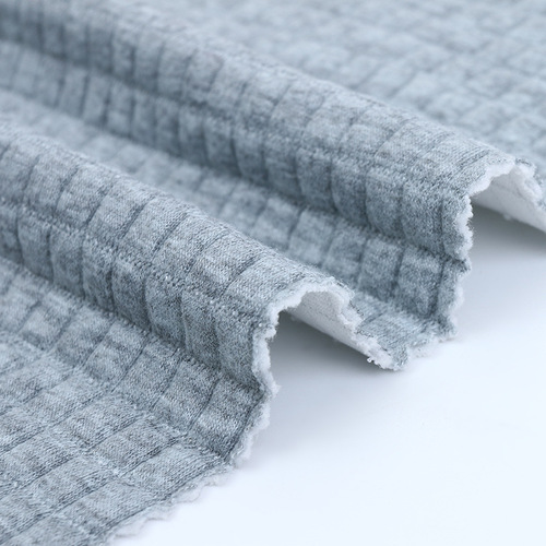 Small square grid amine air layer waffle elastic jacquard fabric home wear sweatshirt bedding mattress fabric