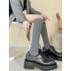 Calf Socks for Girls, Knee-high Stockings, Autumn and Winter Sweet and Spicy ins Pure Color Beige Japanese Style Long Boots to Protect Against Cold
