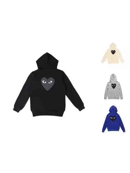 Zipper Sweatshirt with Small Black Heart Heat Transfer Hoodie, Loose Spring and Autumn Japanese Style Trendy Brand Play Couple Outfit with Fleece