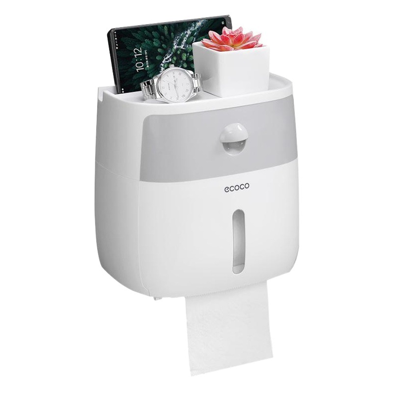 Ecoco Italiano Cacao de doble capa caja de pañuelos estante de almacenamiento higiénico caja de papel higiénico Hogar libre de ponche Creativo a prueba de agua