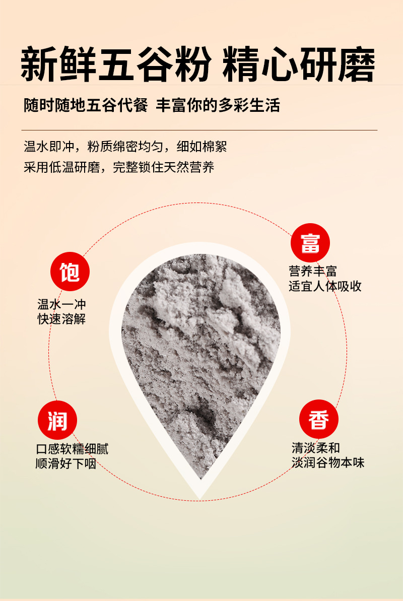 Instant Black Sesame Powder Hei Zhi Ma Hu Nutritious Breakfast Drink Mix 500g Bulk Pack quality and texture