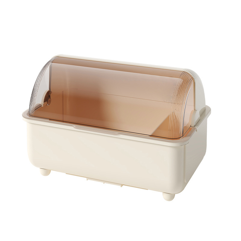 人気の食器収納ボックス家庭用キッチンカウンタートップ食器収納排水キャビネット蓋付き食器と箸収納ラック|undefined