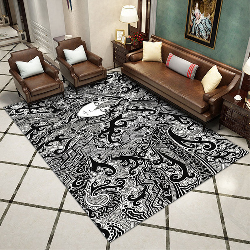 Cross-border spot 3D vision living room carpet Sun God Life Tree divination carpet Amazon custom sample wholesale