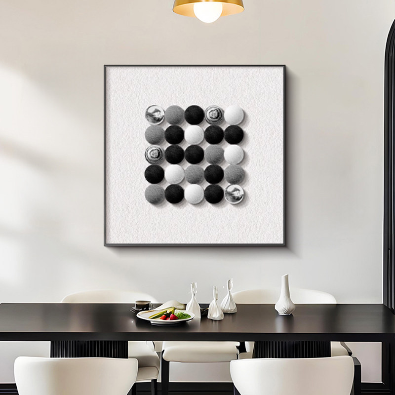 Blanco y negro gris abstracto decoración de comedor pintura moderna simple alta sensación de arte sala de estar colgar pintura pintura dormitorio pintura mural de mesa de comedor