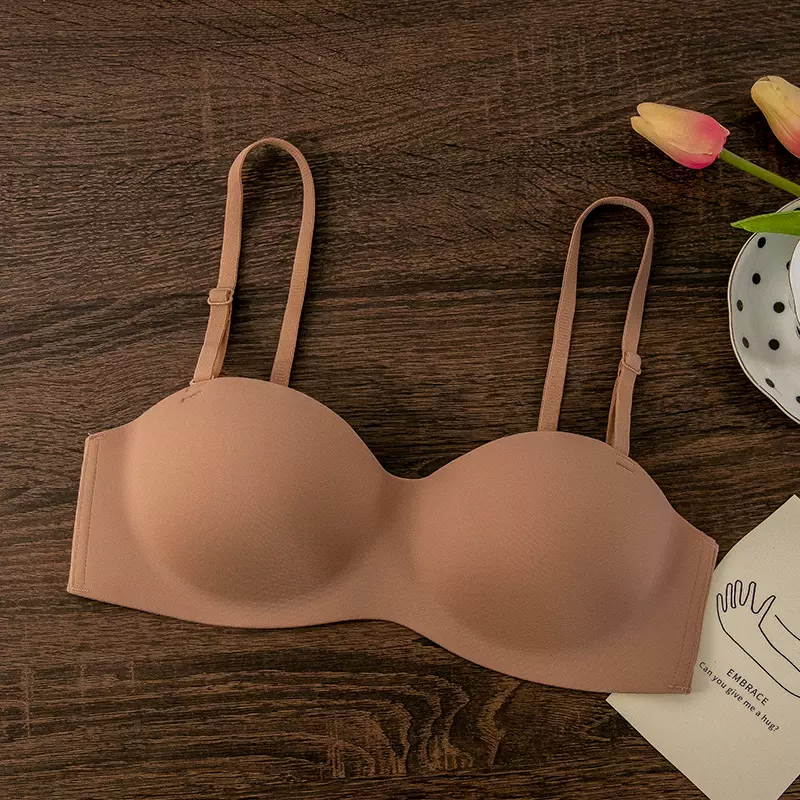日系无痕内衣女简约光面小胸内衣聚拢软支撑防下垂胸罩无钢圈文胸