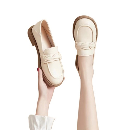 Women's 2025 Spring and Summer Soft Leather Low Heel Casual Loafers Slip-On Shoes