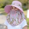 Spring sun hat, removable mask, fashionable ponytail, trend of season, sun protection