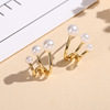 Advanced design earrings from pearl, Korean style, simple and elegant design, light luxury style, trend of season, wholesale