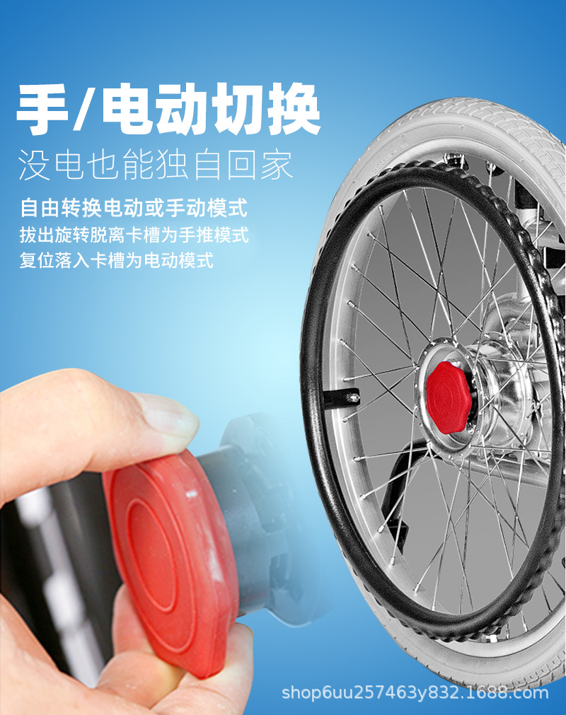 Electric Wheelchair for Disabled Elderly Mobility, Foldable Intelligent Fully Automatic Four-Wheel Mobility Wheelchair for the Elderly