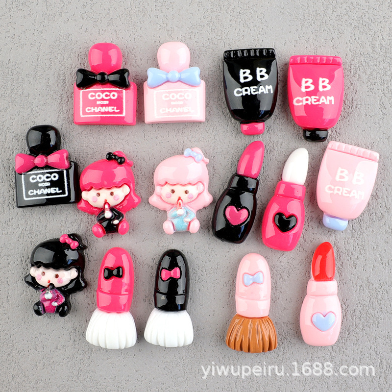 Gloss Girl Cosmetic Accessories Perfume Bottle Lipstick Cream Glue Mobile Phone Case Material Hole Shoes Buckle DIY Accessories