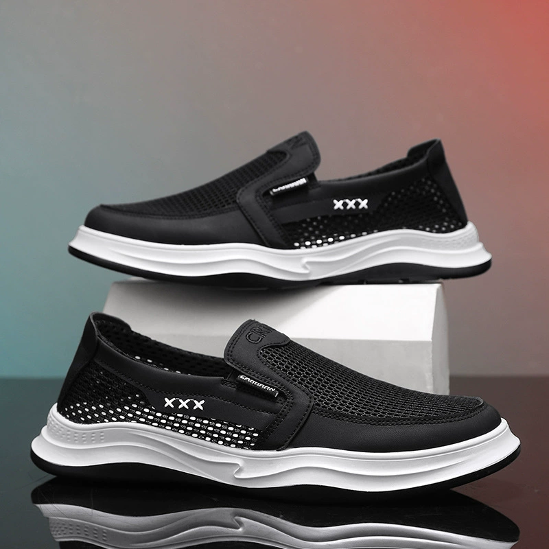 Summer breathable slip-ons, sports casual footwear for leisure, sports shoes, walking shoes, for middle age, soft sole