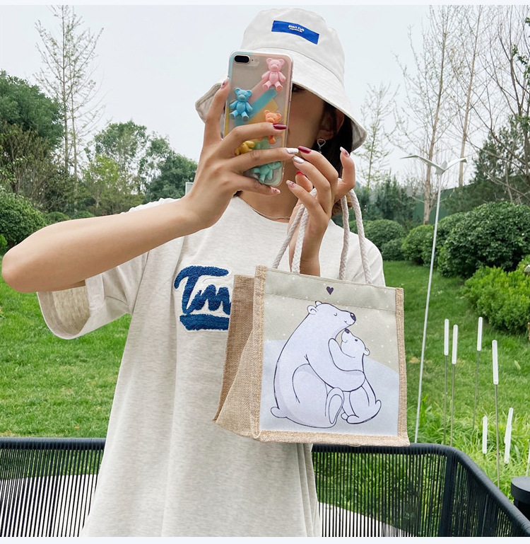 Bolsa de almuerzo bolsa de merienda bolso femenino trabajador de oficina simple ins bolsa de almuerzo bolso de estudiante bolsa de almuerzo de gran capacidad