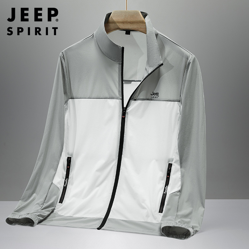 JEEP SPIRIT Summer Fashion Lightweight Contrast Color Youth Sports Lightweight Jacket Top 1597 JEEP SPIRIT Summer Fashion Lightweight Contrast Color Youth Sports Lightweight Jacket Top 1597