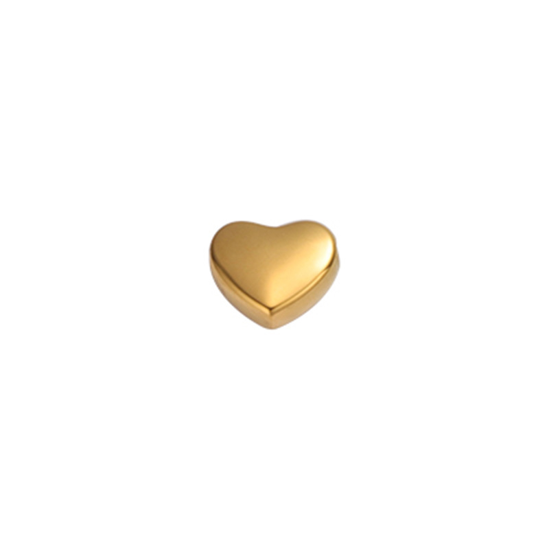 1 Piece Stainless Steel None 18K Gold Plated Rose Gold Plated Heart Shape Beads display picture 1