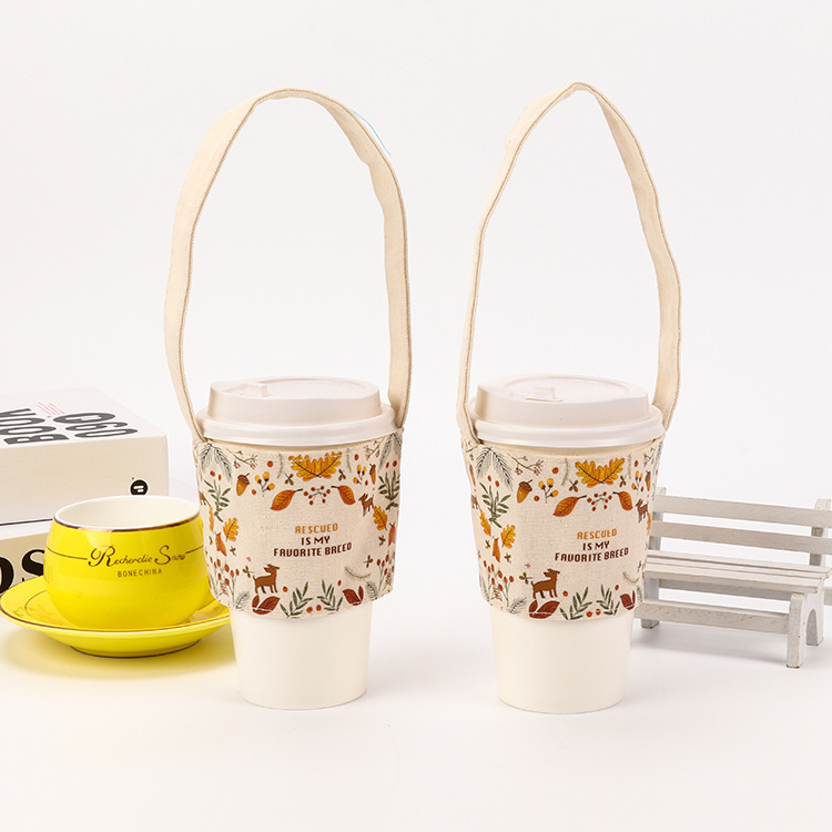 厂家货源单双层帆布饮料袋 韩版棉布奶茶手提袋 活动宣传广告棉布