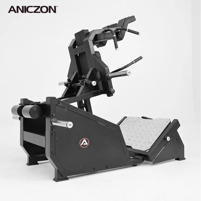 Hacker máquina de sentadilla gimnasio comercial postura de pie de cadera de muslo extensión mujer entrenador de forma de cadera máquina de puente de cadera