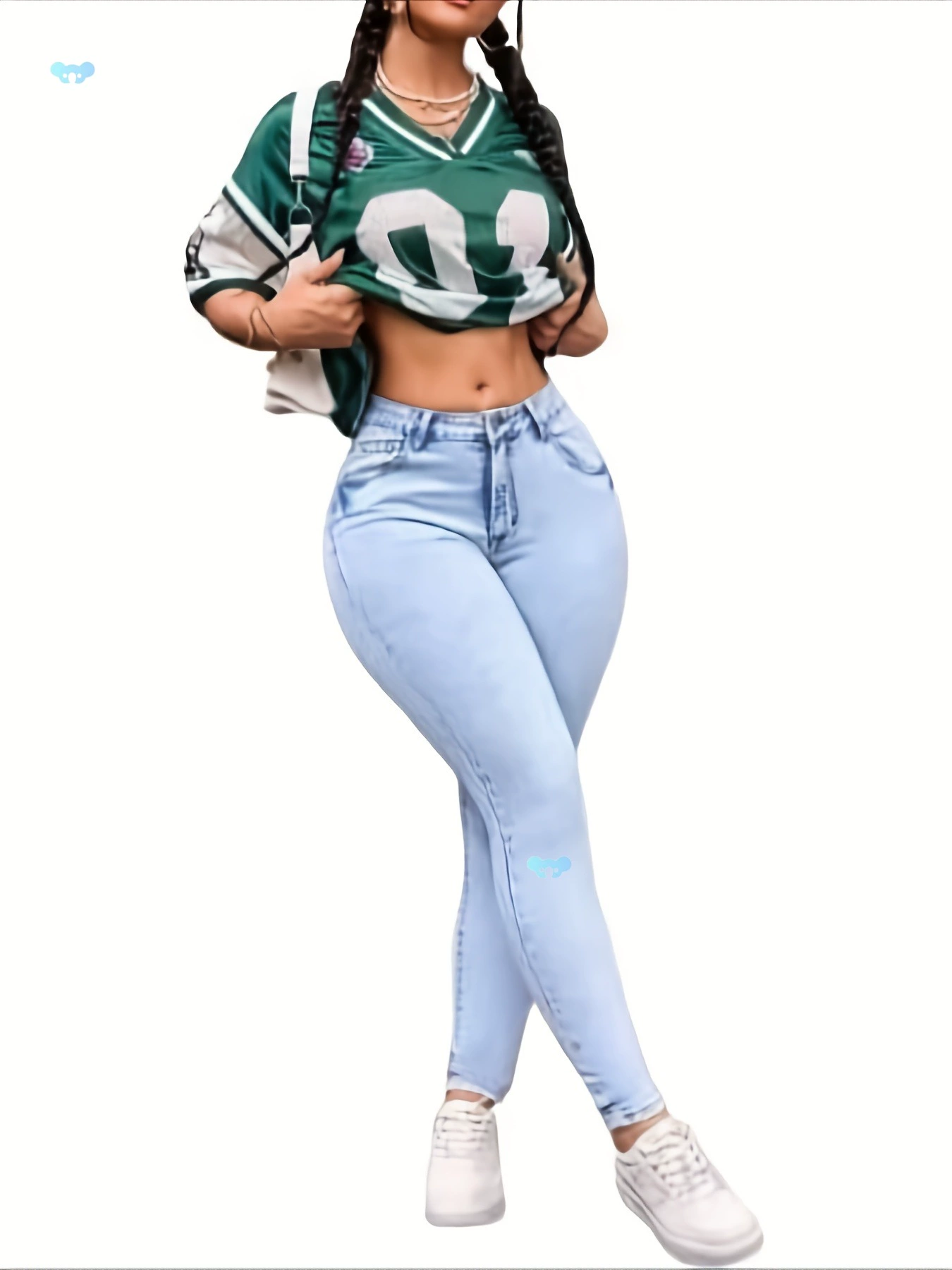 Эластичные джинсы Женские узкие джинсы с высокой степенью растяжения Светлая стирка