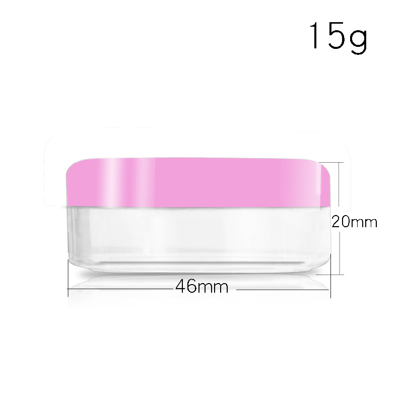 En stock al por mayor caja de crema color transparente/10/20/50g botella cosmética caja de embalaje inferior transparente