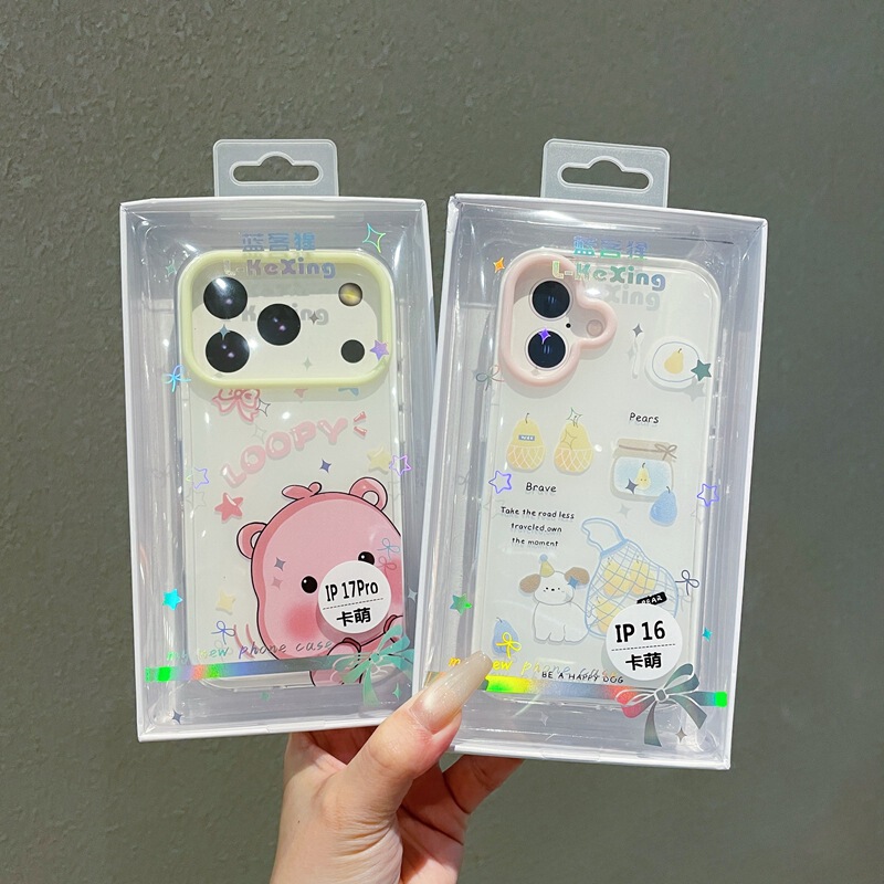 Kameng Suitable for iPhone 17Promax Mobile Phone Case Cartoon Transparent 13/14/15/16Pro Protective Cover Soft