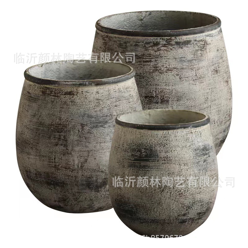 Simple y creativo maceta de flores de cemento sala de estar verde interior balcón patio plantación de flores de piso centro comercial hotel decoración maceta