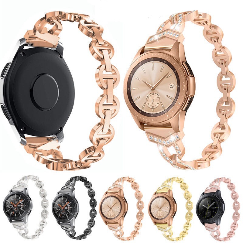 For Samsung Galaxy Watch 42mm 46mm Alloy Strap VO Metal Diamond Active 2 Wristband For Samsung Galaxy Watch 42mm 46mm Alloy Strap VO Metal Diamond Active 2 Wristband