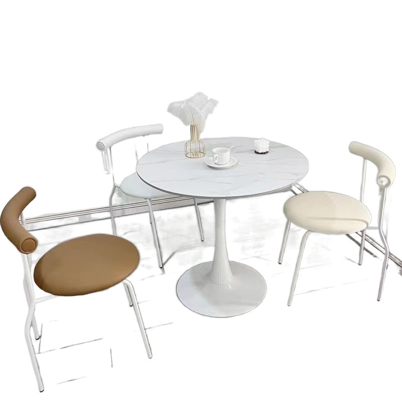 北欧轻奢岩圆桌阳台桌椅家用商务接待洽谈小圆桌子咖啡厅奶茶桌子 5