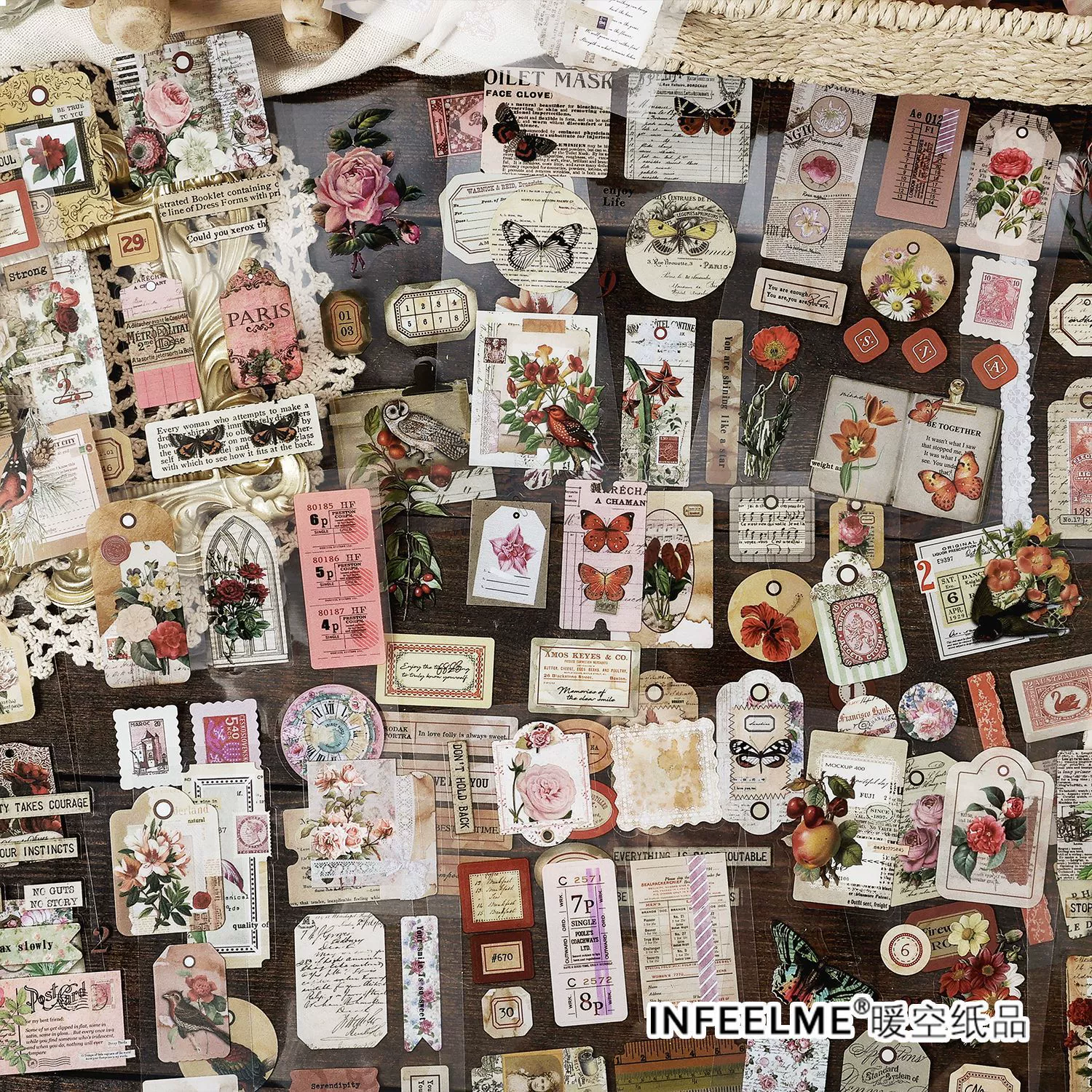 Наклейки InfeelMePet, серия Flower John Shengge, декоративный материал растение, почтовые 20 штук