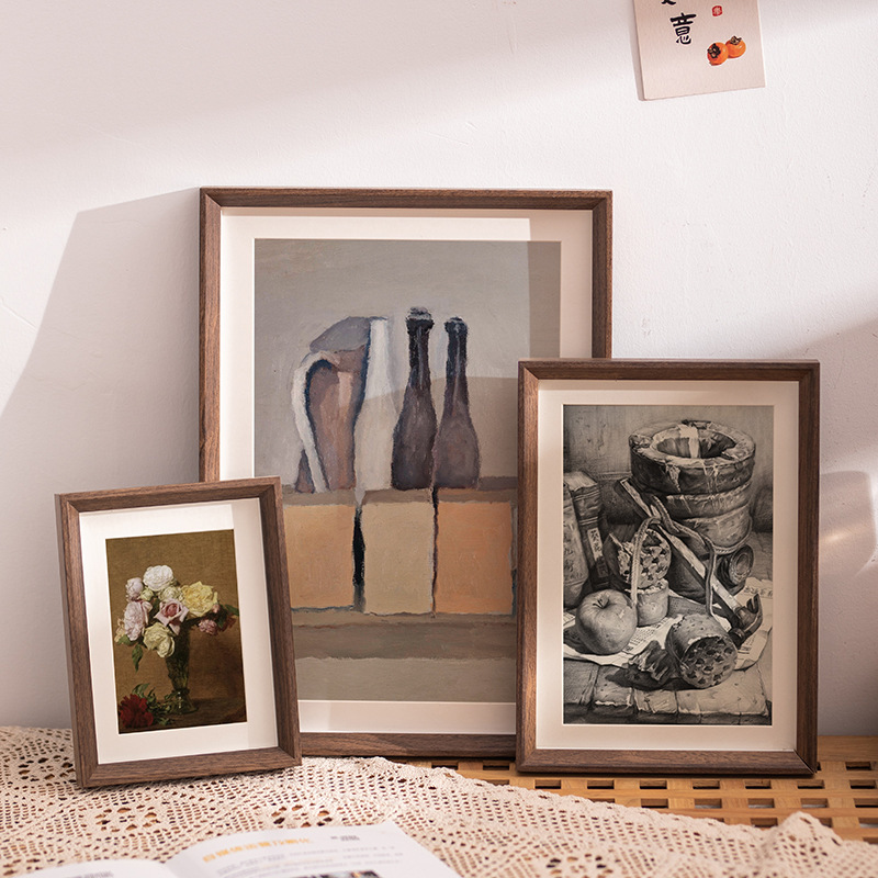 Vintage 6inch Photo Frame Empty Frame Display Mounting Picture Frame High-End Niche French Oil Painting Decoration Wall Hanging Mid-Century Style