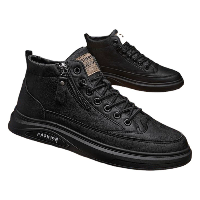 Мужские кроссовки на осень 2025: высокие, в корейском стиле, модные, универсальные, спортивные, повседневные, на плоской подошве, нескользящие, износостойкие