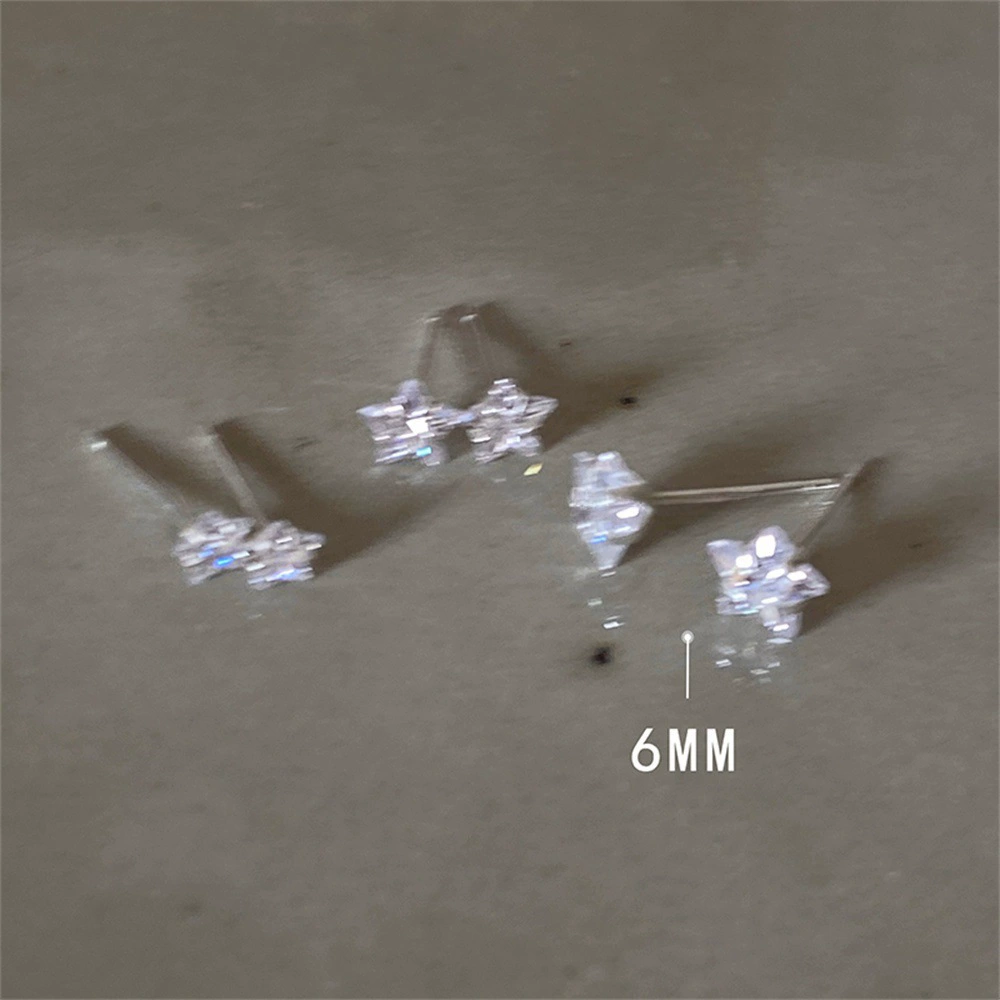 Earrings small sophisticated design, zircon stud earrings, hypoallergenic lightweight