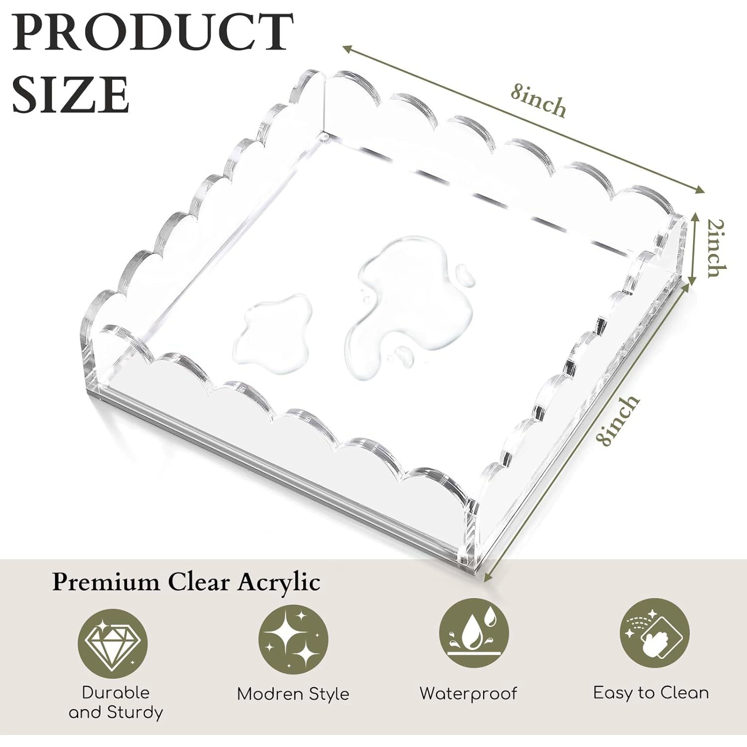 Cross-border Scalloped Acrylic Tray Transparent Scalloped Acrylic Tray Photo Frame Magnetic Photo Frame Pallet