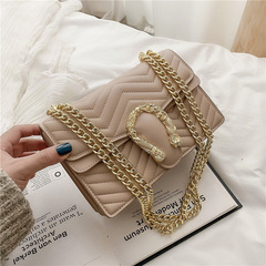 小香風簡約繡線時尚單肩包2023新款韓版ins鏈條酒神洋氣斜挎女包