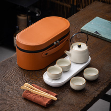 汝窑旅行茶具套装茶盘陶瓷快客杯茶壶茶杯商务活动礼品功夫茶