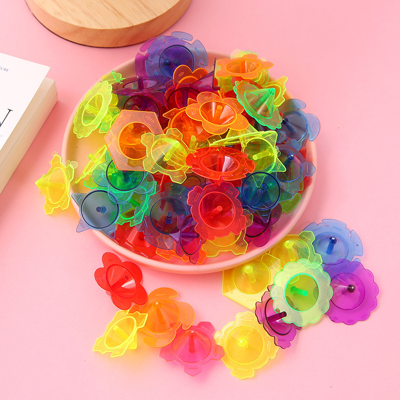 100透明の小さいジャイロのプラスチックのレースの色の地転の学生の幼稚園の小さい贈り物のおもちゃの卸売りを詰めます。|undefined