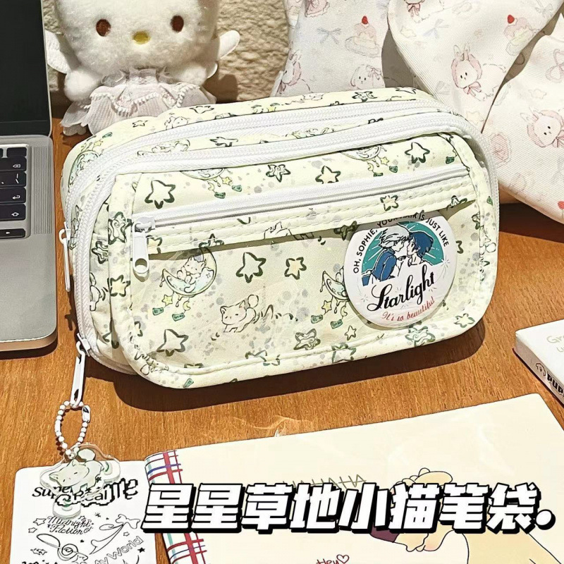 Bolsos de papelería multifuncional para estudiantes de primaria, secundaria y preparatoria, colección grande, corazón de niña, gran capacidad, bolsa de lápices coreana de alto valor