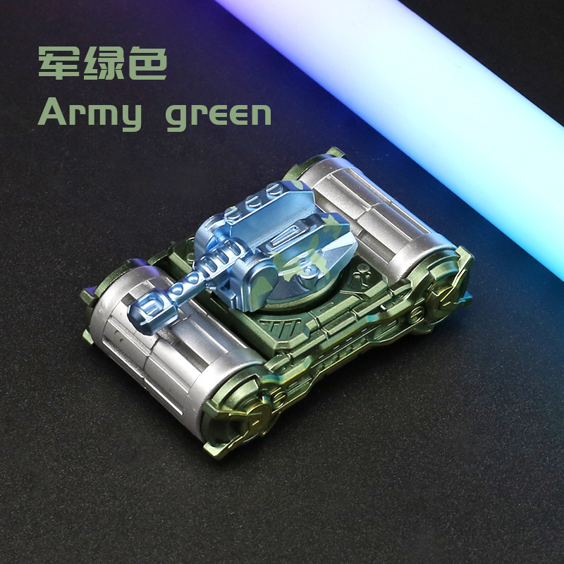 Mechanical tank, green spinning top for finger