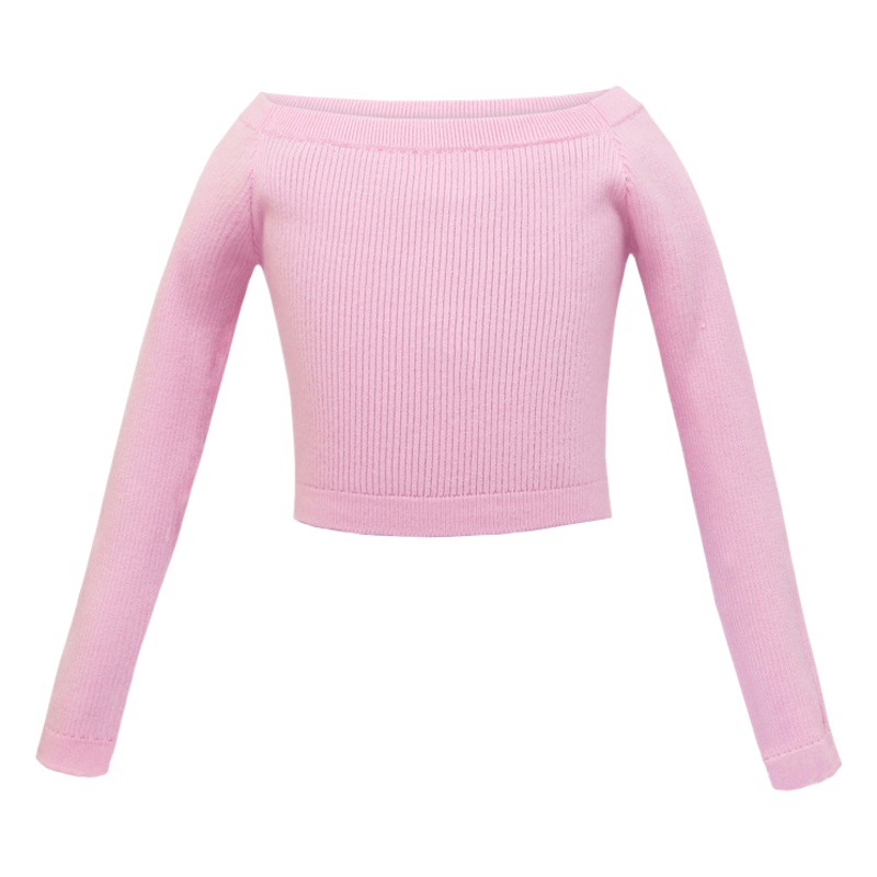 Children's dance clothes off-shoulder sweater girls' practice clothes gray shawl dancing ballet clothes outerwear small coat