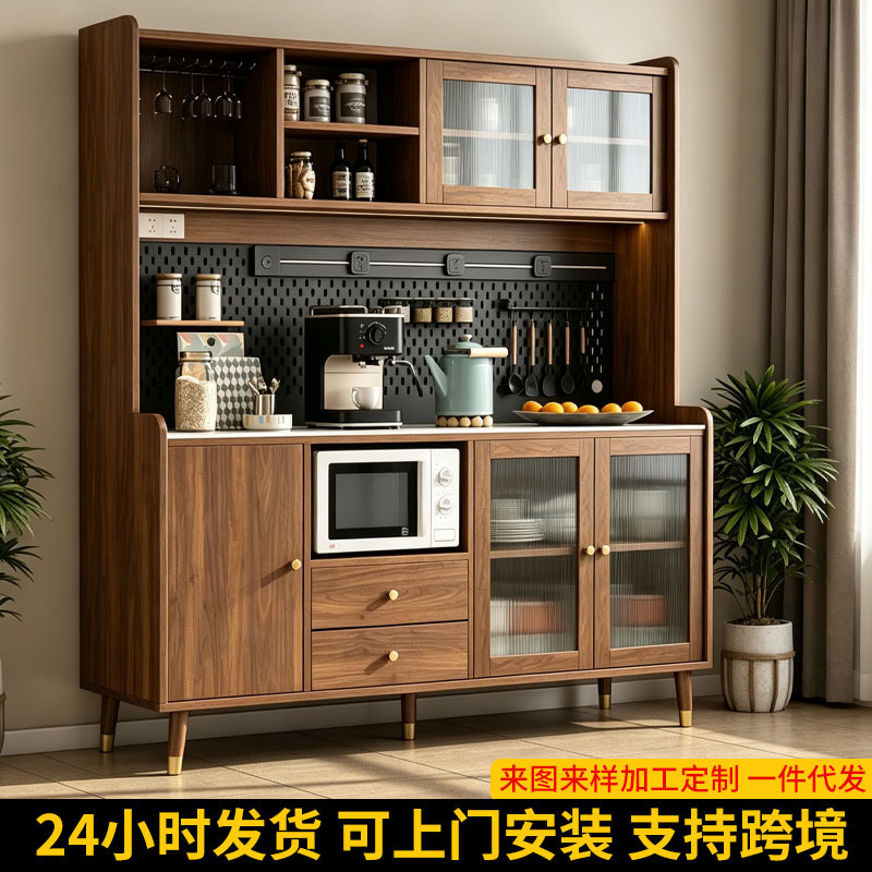 Solid Wood Sideboard Cabinet Integrated Against the Wall, Living Room Tea Cabinet, Multifunctional Kitchen Storage, Dining Room Storage Cabinet, Custom-Made Solid Wood Sideboard Cabinet Integrated Against the Wall, Living Room Tea Cabinet, Multifunctional Kitchen Storage, Dining Room Storage Cabinet, Custom-Made