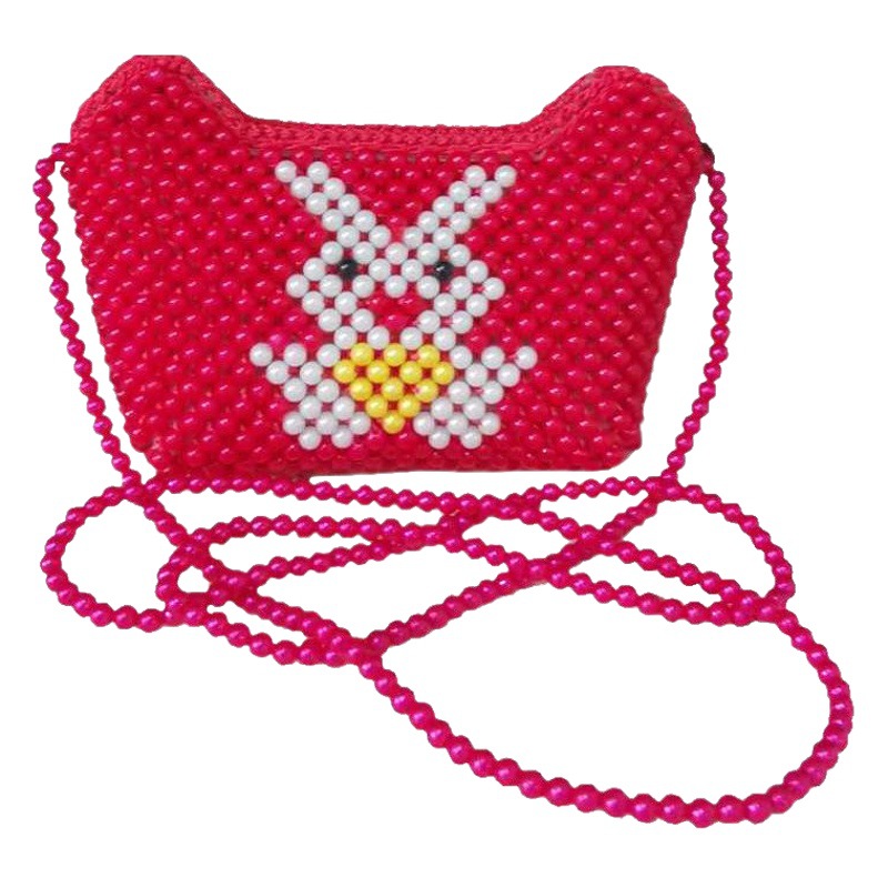 Factory Wholesale Scenic Spot Bag, Street Stall Bag, Crossbody Bead Shoulder Bag, Cartoon Long Strap Ingot Bag, Imitation Pearl Bag