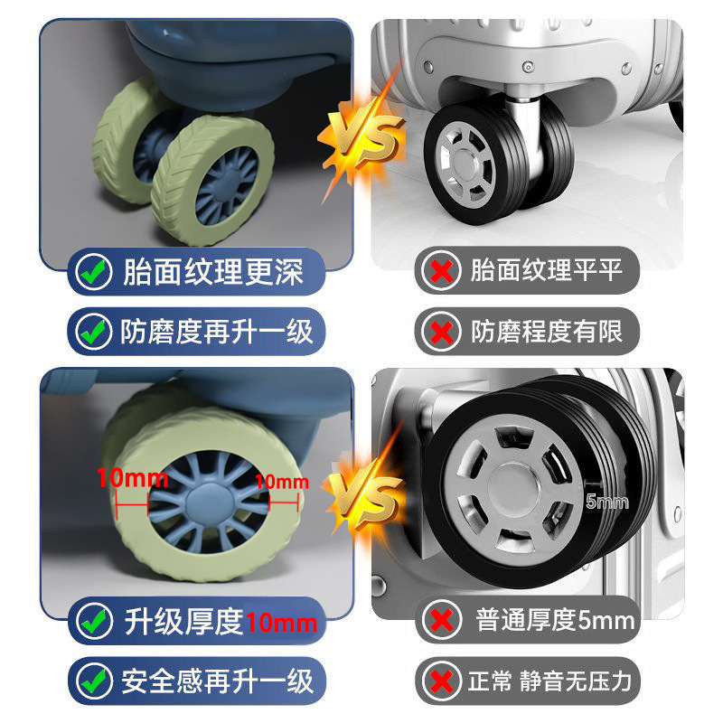 Travel Trolley Luggage Caster Anti-Slip Protective Cover Anti-Scratch Silent Silicone Cover