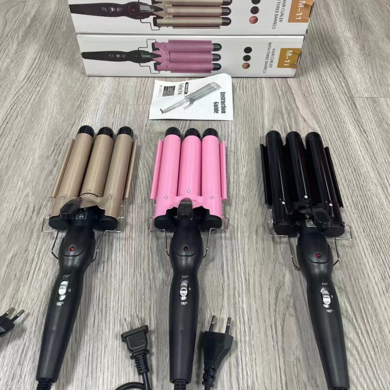 Cross-border three-tube curling iron three-rod curling iron water ripple hairdressing stick egg roll electric splint cross-border hair iron
