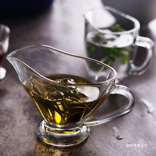 Boat-Shaped Sauce Dish, Glass Milk Cup, Sauce Boat, Western Food Sauce Bucket, Coffee Milk Jug, Small Milk Jug, Honey Cup, Customizable Logo