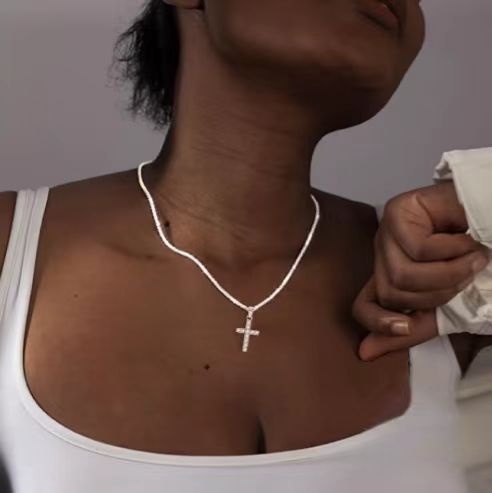 Funkelnde Quadratische Anhängerkette Damen Luxus Design Schmuck_voghion.com