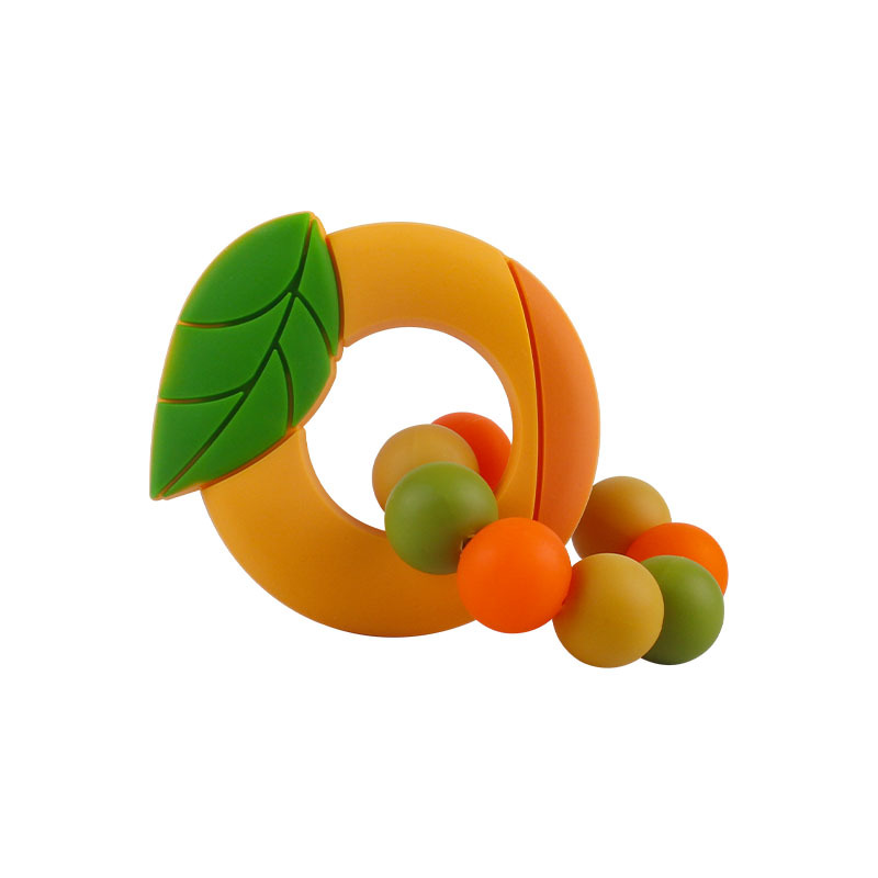Nueva DIY creativo dibujos animados silicona fruta juguetes infantiles suministros fresa mango teether pulsera teether stick