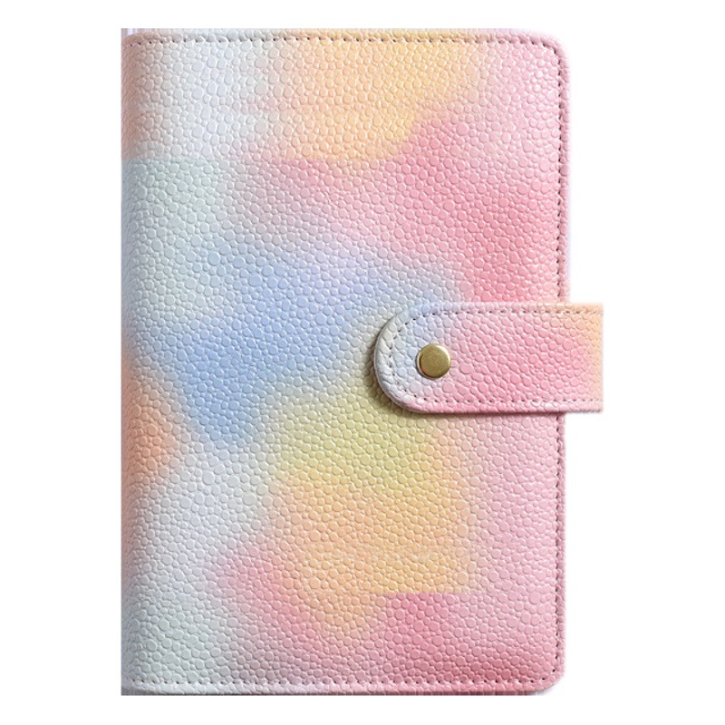 En stock transfronterizo A6 macaron cuaderno color mágico Etiqueta de papel de la perla PU libro de mano A7 libro de hojas sueltas libro de presupuesto en efectivo