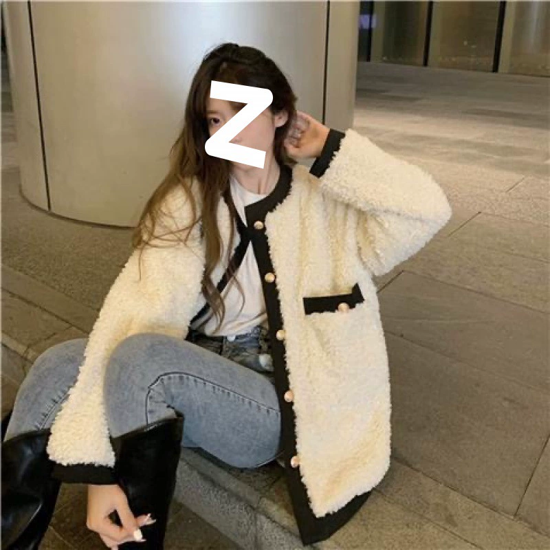 Женская тёплая куртка в стиле Chanel, западный дизайн, коллекция 2023 — офф‑вайт или чёрная, размеры S–2XL