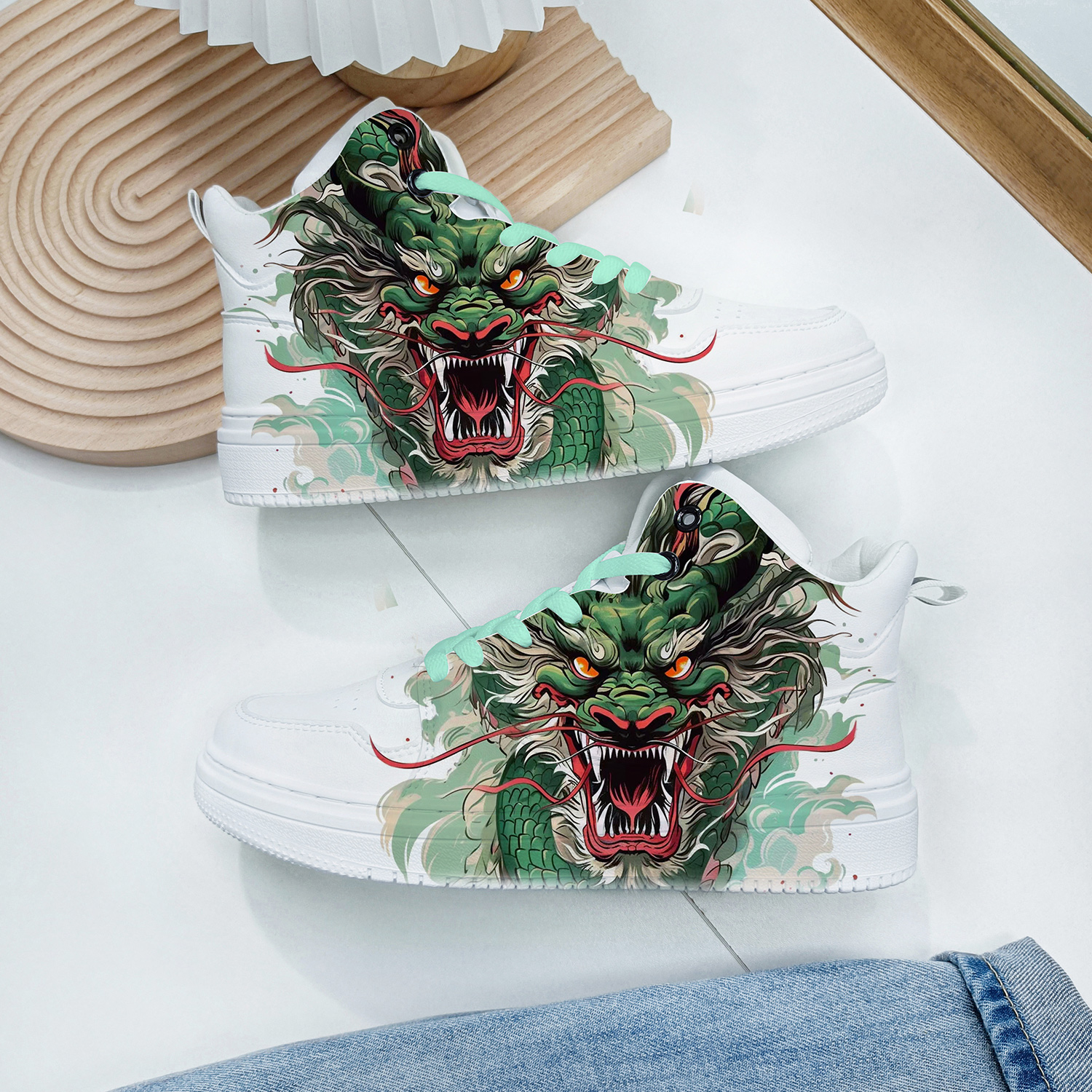 Warrior, white sneakers, shoelaces