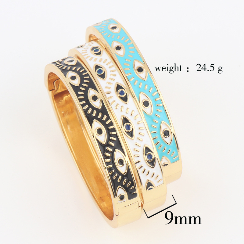 50g Weight Fashion Devil's Eye Copper Bangle Contrast Collar Copper Bracelets