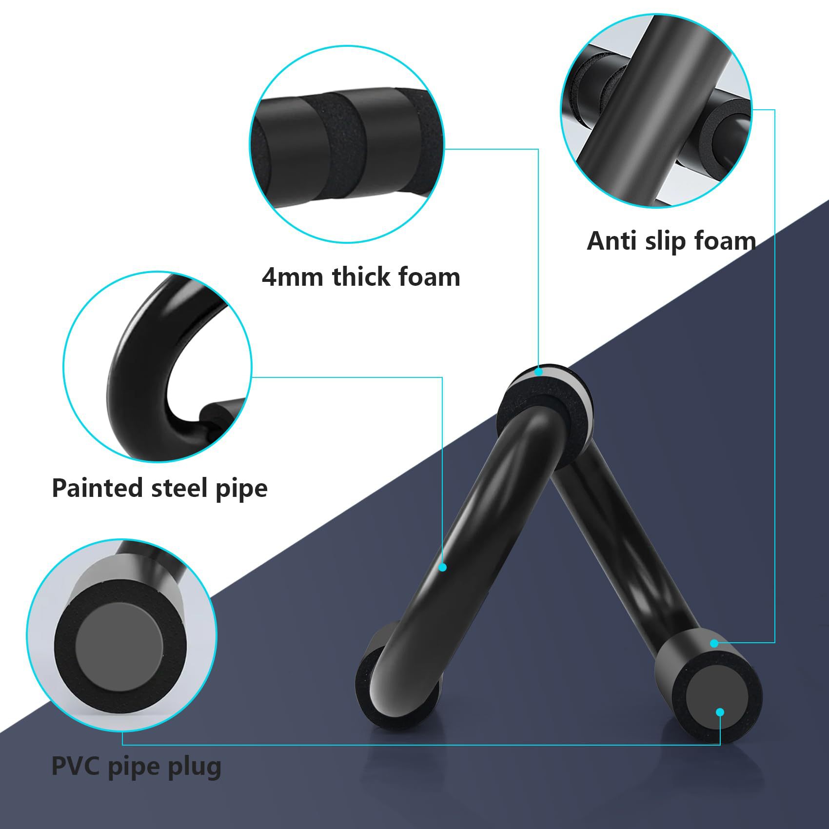 Soporte de flexiones en forma de S transfronterizo Equipo de fitness para el hogar Ejercicio abdominal para hombres