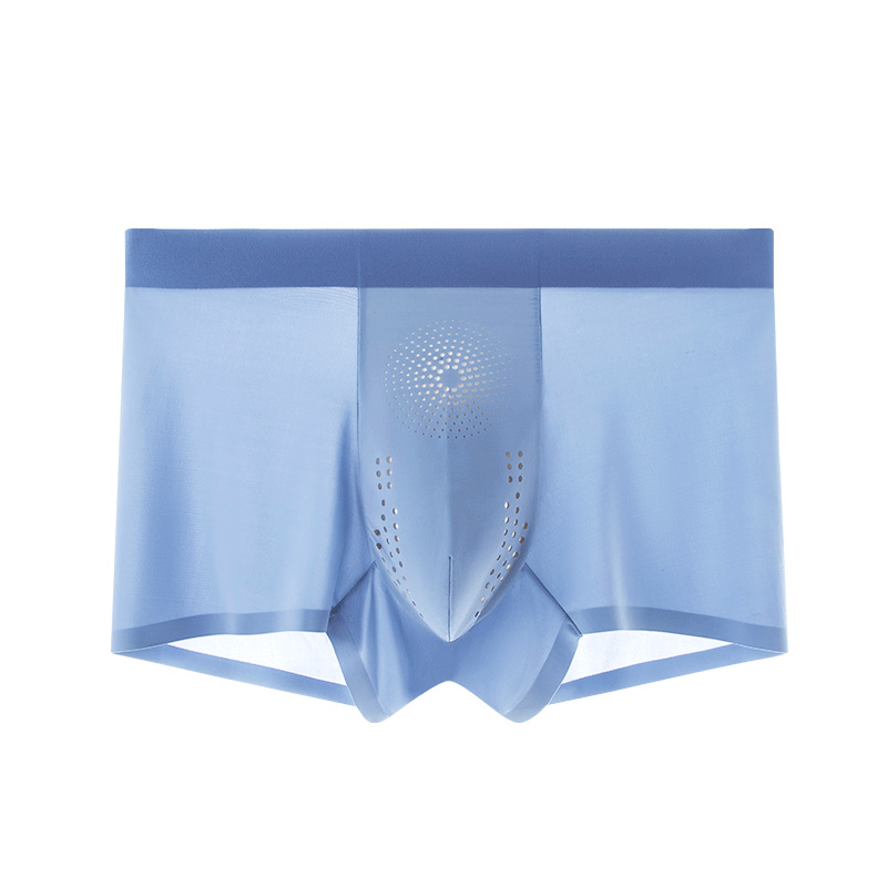 Procesamiento de ropa interior de seda de hielo para hombres de verano personalizados, pantalón bóxer cómodo transpirable ultrafino de dopamina, cabeza de pantalones cortos para hombres